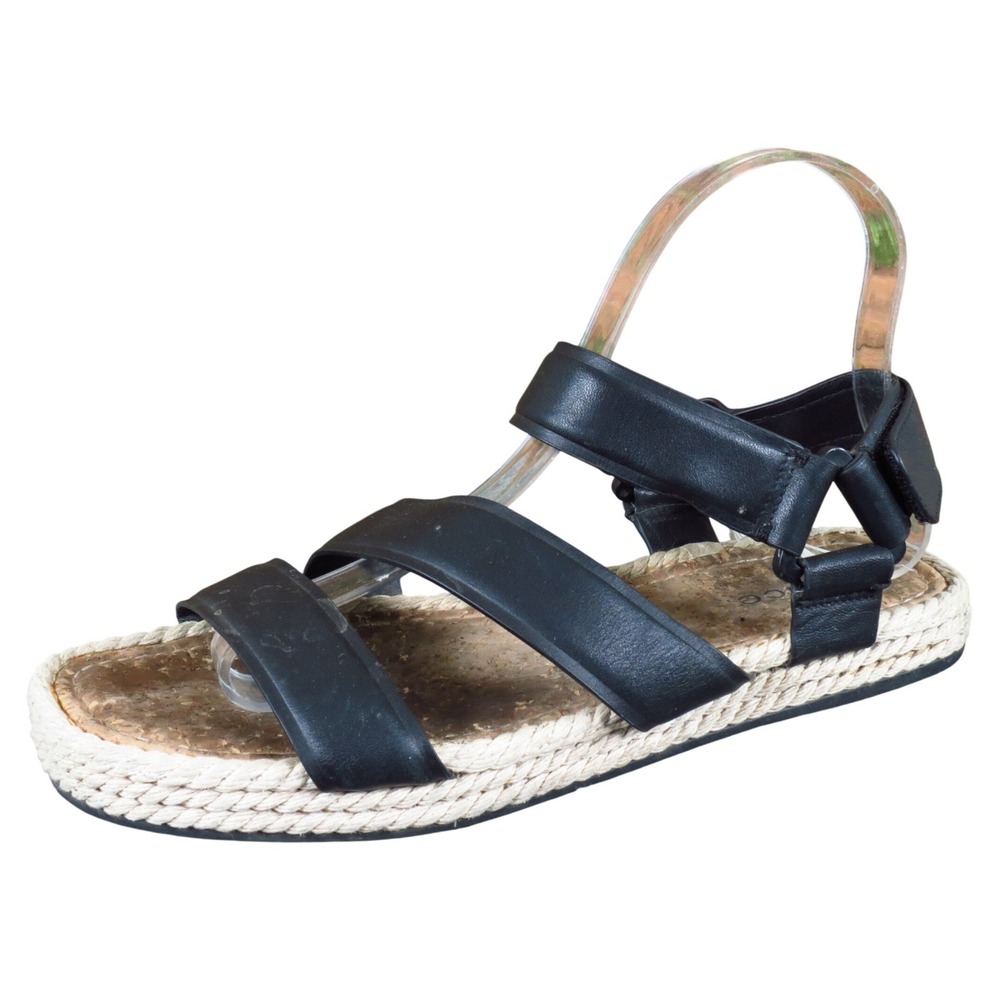 Vince Elian Women Sandal Size‎ 8 Casual Summer Platform Leather Black Strappy